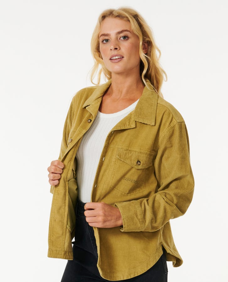 Stevie Cord Shirt -Khaki