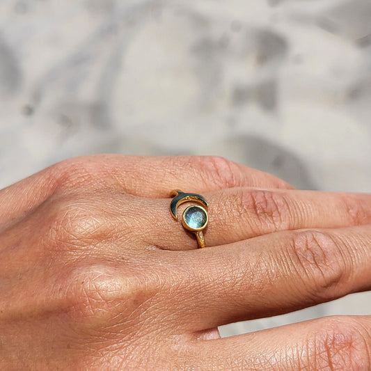 Lune- Labradorit og måne ring 💍