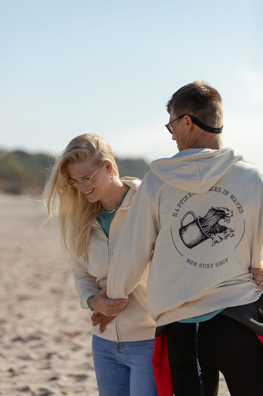 Happiness comes in waves Zip Hoodie